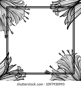 frame with floral ornaments. Place to insert text. For an invitation, a wedding, and a holiday card, as well as a post in the social network. Vector illustration.