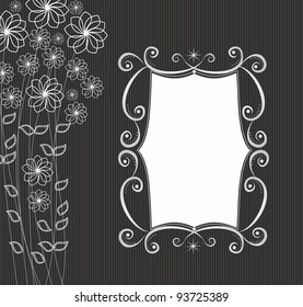 Frame with floral pattern
