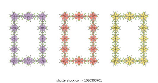 Frame floral pattern Set