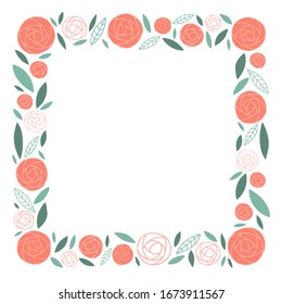 Frame of Floral (Ranunculus) elements. Floral texture perfectly for wallpaper, fabric, wrapping paper and other printing. 