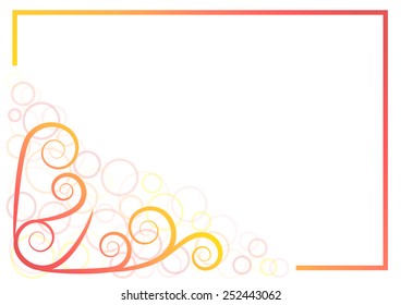Frame with floral swirls and colorful gradient