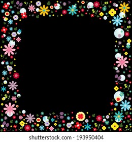 Frame floral vector