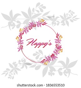 Frame flower background with text space, vector illustration.
