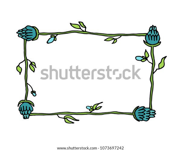 Frame flower colored line\
hand drawn