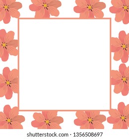 frame with flower isolated icon
