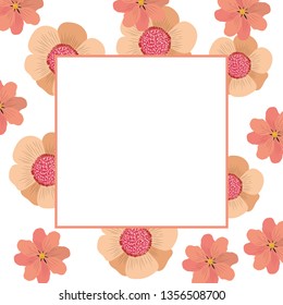 frame with flower isolated icon