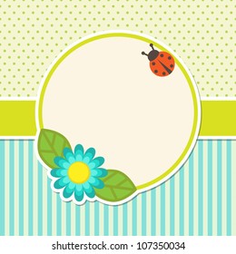 Frame with flower and ladybug