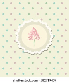 Frame with flower on background. Vector illustration