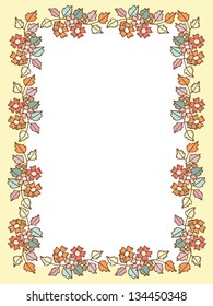 Frame of flower on empty space, Vector illustration
