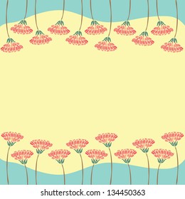 Frame of flower on empty space, Vector illustration