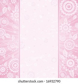 frame of flower on pink background, vector illustration