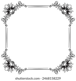 frame with flower ornament vector illustration