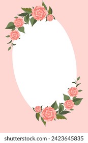 Plantilla de fondo de flores de marco y plantas 