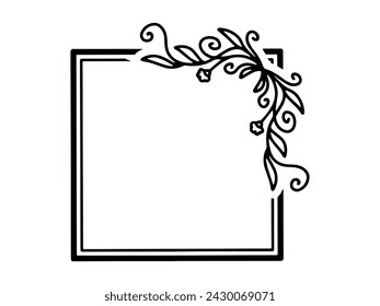 Frame Flower Sketch Line Art