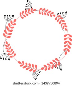 Frame flower vector. Doodle flower.