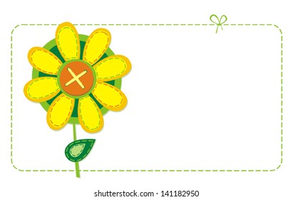Frame with flower. Vector illustration.