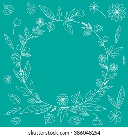 Frame with flower. Vector illustration. Perfect for cards, web, banners and coloring book