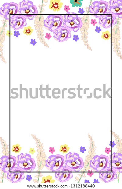 Frame Flower Vector Pattern Stock Vector (Royalty Free) 1312188440 ...