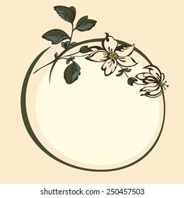 Frame with flower.Drawing pattern flower, invitation card