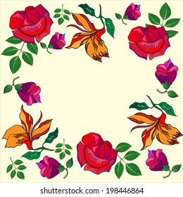 frame of flowers