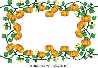 frame of flowers, autumn leaves frame