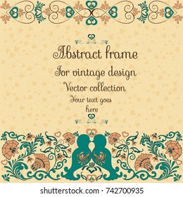 frame with flowers and birds