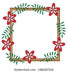 frame with flowers and branches