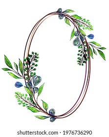 Frame with flowers and brushes