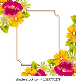 Frame of flowers. for card designs, greeting cards, birthday invitations, Valentine's day, party, holiday. Vector illustration