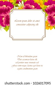 Frame of flowers. for card designs, greeting cards, birthday invitations, Valentine's day, party, holiday. Vector illustration