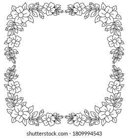 Frame Flowers Coloring Page Color Vector Stock Vector (Royalty Free ...