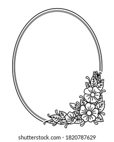 Frame Flowers Coloring Page Color Vector Stock Vector (Royalty Free ...