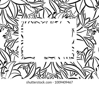 frame with flowers for congratulations, cards, price tags, flyers