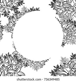 frame with flowers for congratulations, cards, price tags, flyers