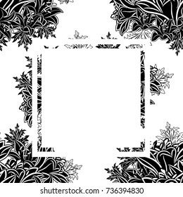 frame with flowers for congratulations, cards, price tags, flyers