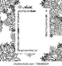 frame with flowers for congratulations, cards, price tags, flyers