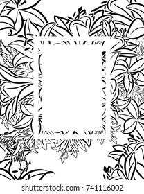 frame with flowers for congratulations, cards, price tags, flyers