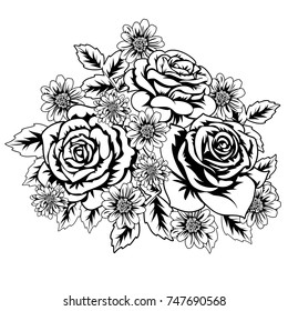 frame with flowers for congratulations, cards, price tags, flyers