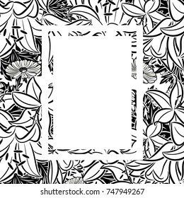 frame with flowers for congratulations, cards, price tags, flyers