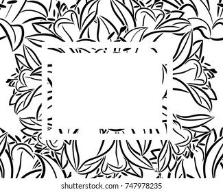 frame with flowers for congratulations, cards, price tags, flyers