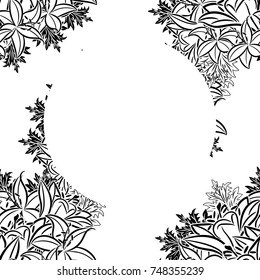 frame with flowers for congratulations, cards, price tags, flyers