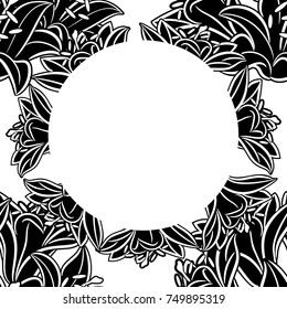 frame with flowers for congratulations, cards, price tags, flyers