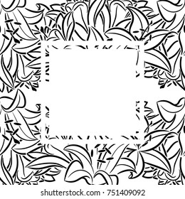 frame with flowers for congratulations, cards, price tags, flyers