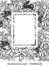 frame with flowers for congratulations, cards, price tags, flyers