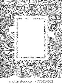 frame with flowers for congratulations, cards, price tags, flyers