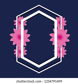 frame with flowers decorative
