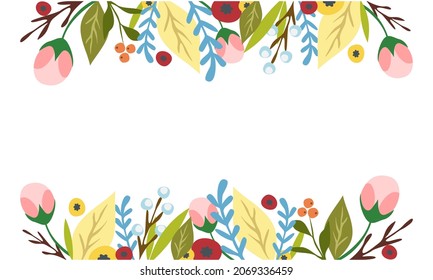 un marco de flores para el diseño de invitaciones