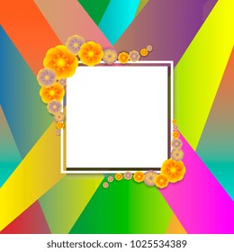 frame of flowers and gradients