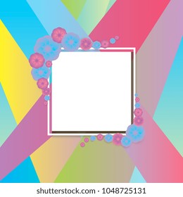 frame of flowers and gradients