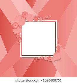 Frame of flowers and gradients. Vector graphics